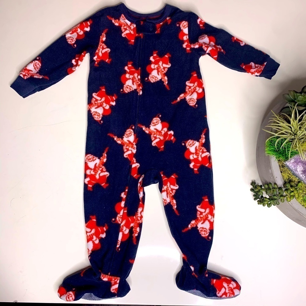 OshโGosh Rock and Roll Santa Footed Pajama Onesie